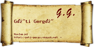 Gáti Gergő névjegykártya